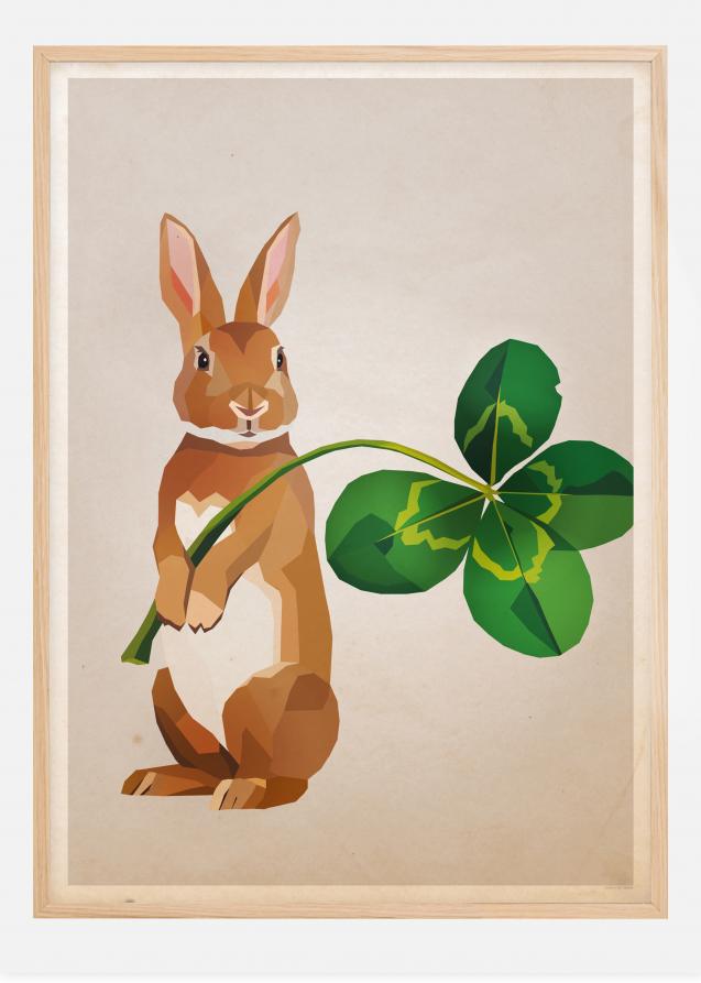 Rabbit with clover Plakat