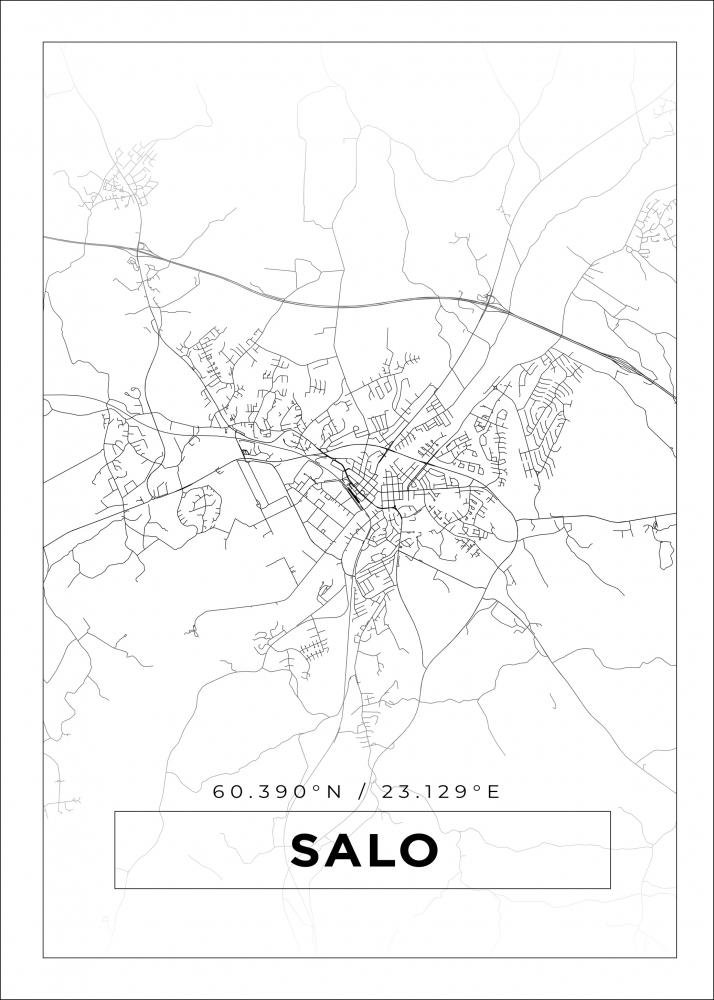Kart - Salo - Hvit Plakat