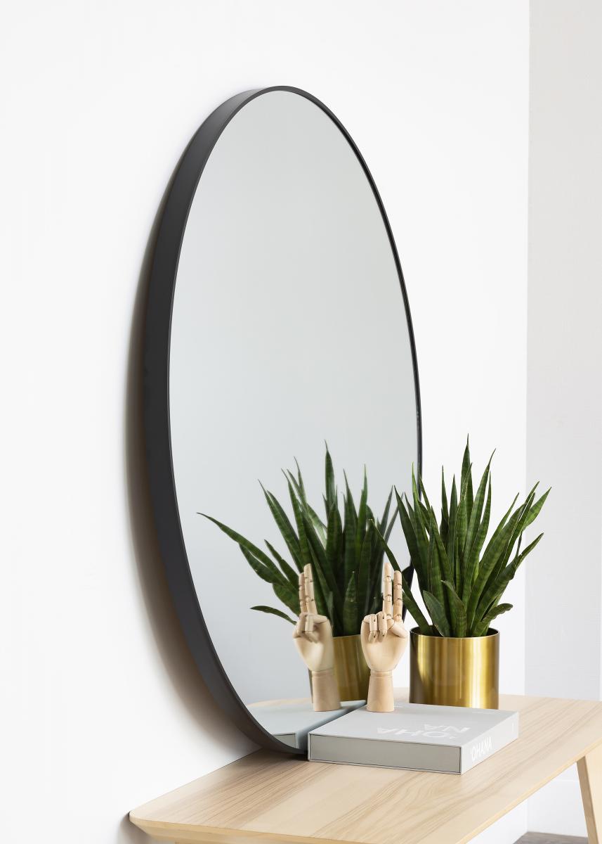 KAILA Round Mirror - Edge Black 110 cm Ø