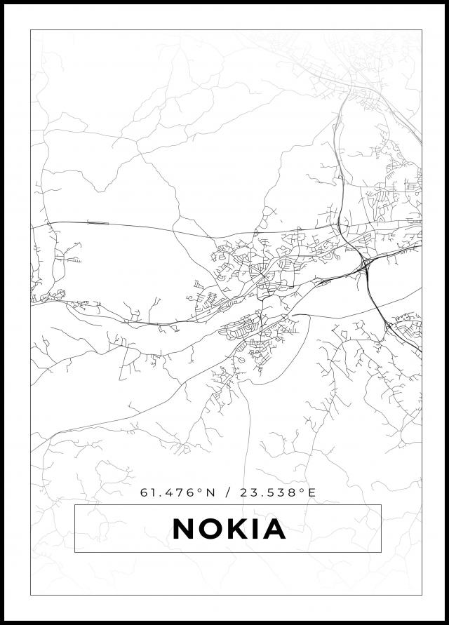 Kart - Nokia - Hvit Plakat