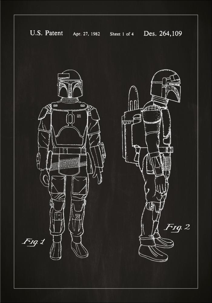 Patenttegning - Star Wars - Boba Fett - Svart Plakat