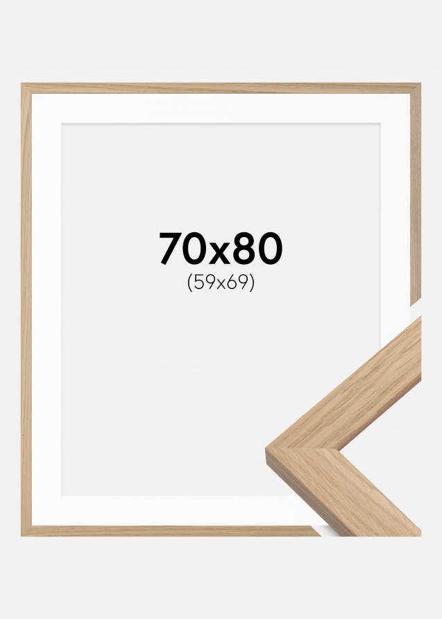 Ramme Oak Wood 70x80 cm - Passepartout Hvit 60x70 cm