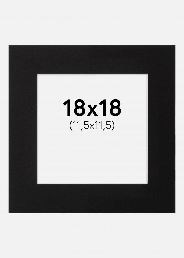 Passepartout Svart (Hvit kjerne) 18x18 cm (11,5x11,5)