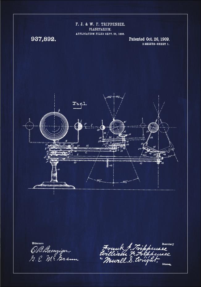 Patenttegning - Planetarium - Bl Plakat