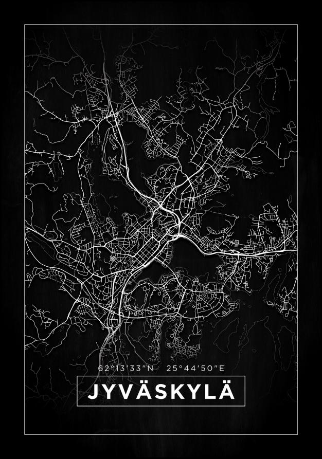 Kart - Jyväskylä - Svart Plakat