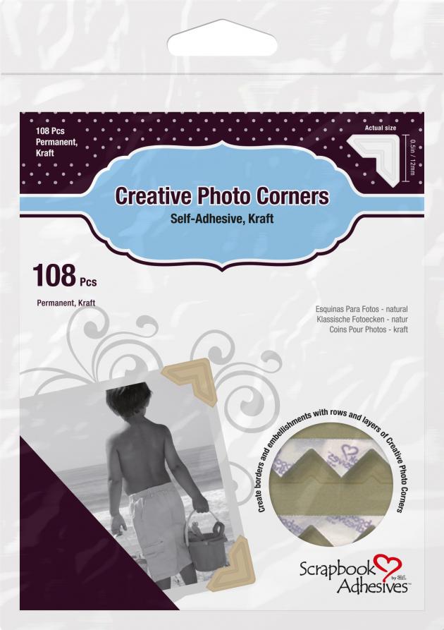 3L Creative Photo Corners Brun - 108 stk