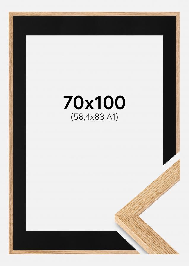 Ramme Selection Eik 70x100 cm - Passepartout Svart 59,4x84 cm (A1)