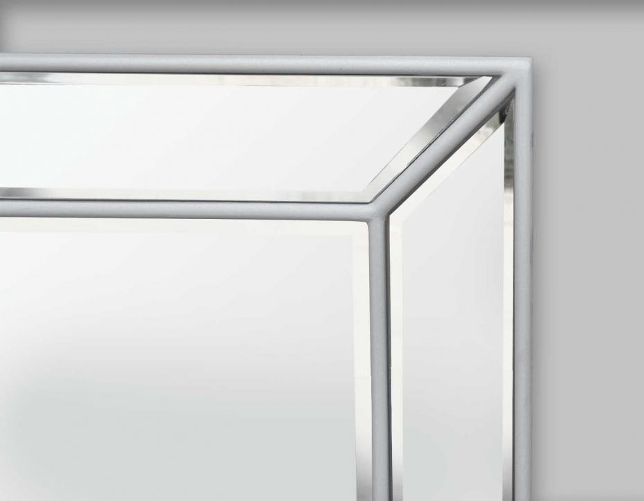 Speil Pimlico Glass Panelled Wood Misty Hvit 69x94 cm
