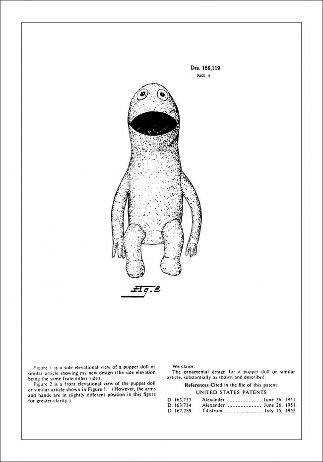 Patenttegning - Kermit II - Poster Plakat