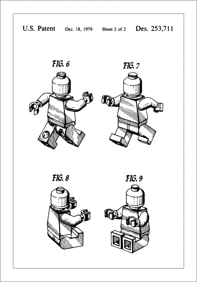 Patenttegning - Lego II - Poster Plakat