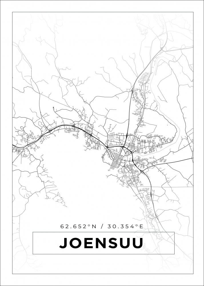 Kart - Joensuu - Hvit Plakat