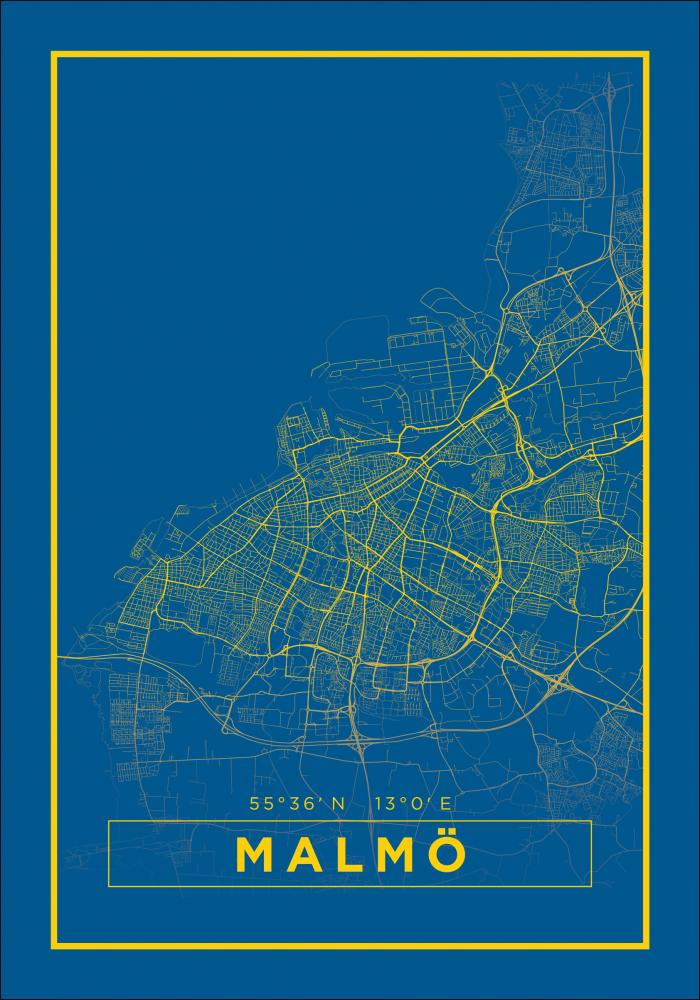 Kart - Malm - Poster - Bl
