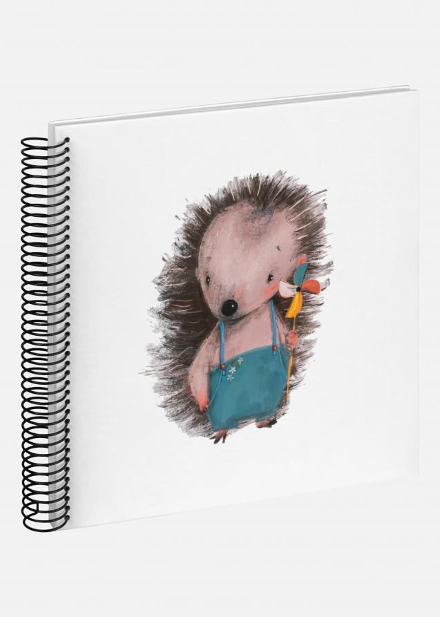 Baby Hedgehog Calisto Spiralalbum Hvit - 24x24 cm (40 Hvite sider / 20 ark)