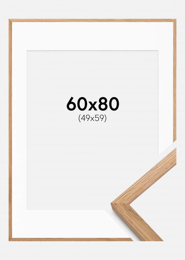 Ramme Soul Oak Veneer 60x80 cm - Passepartout Hvit 50x60 cm