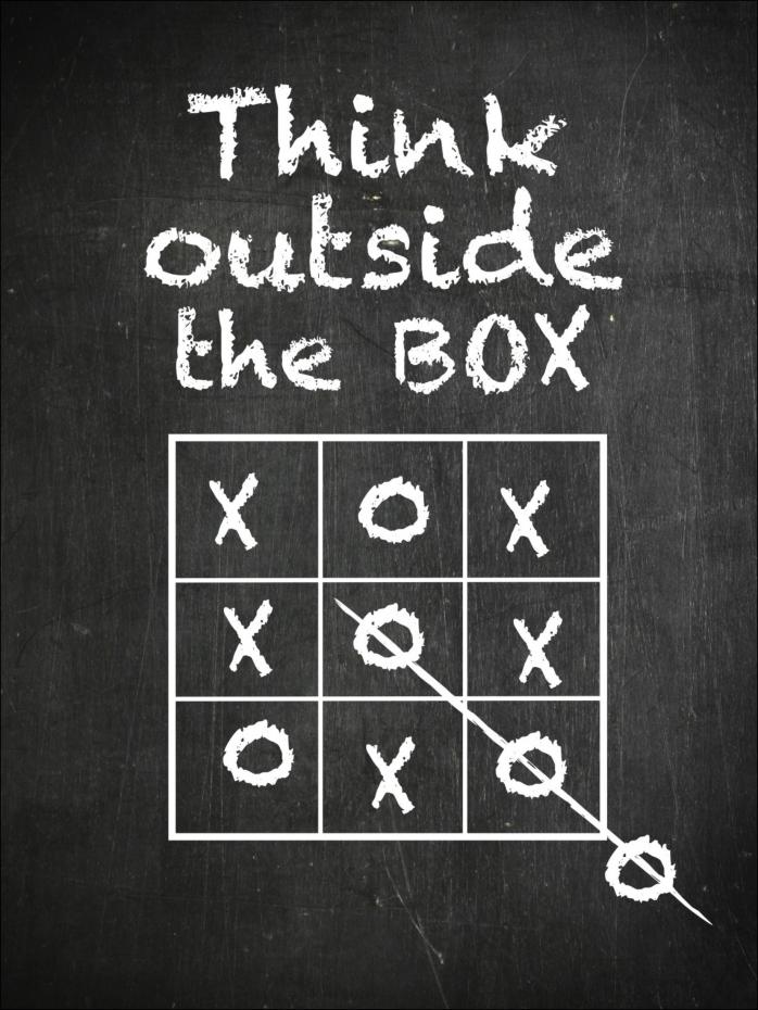 Think outside the box 50x70 cm