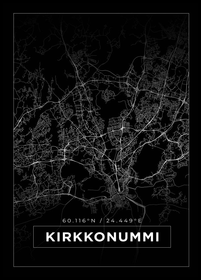 Kart - Kirkkonummi - Svart Plakat