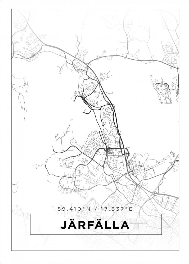 Kart - Jrflla - Hvit Plakat