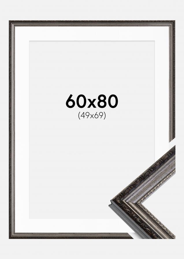 Ramme Abisko Sølv 60x80 cm - Passepartout Hvit 50x70 cm