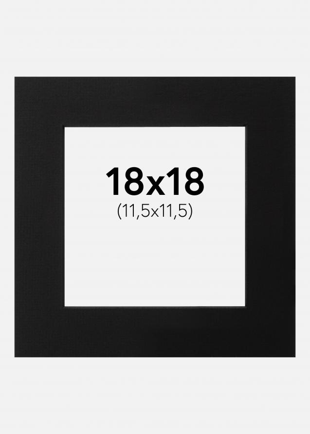 Passepartout Svart (Svart kjerne) 18x18 cm (11,5x11,5)