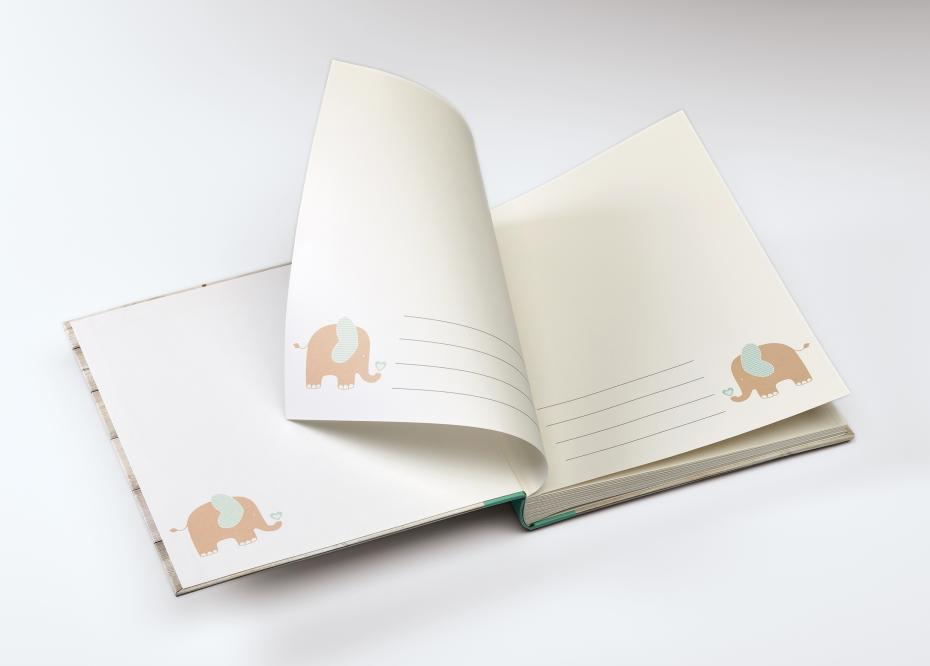 Welcome Babyalbum Grnn - 28x30,5 cm (50 Hvite sider / 25 ark)