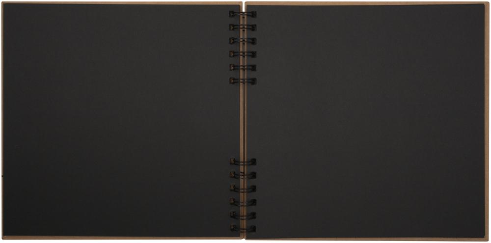 Travel Spiralalbum Brun - 25x25 cm (48 svarte sider / 24 ark)
