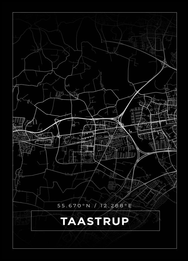 Kart - Taastrup - Svart Plakat