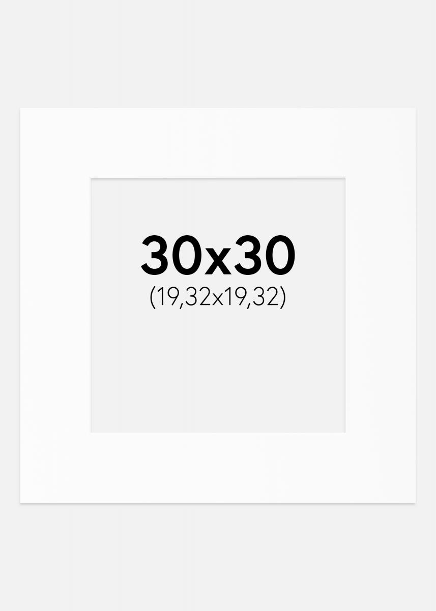 Passepartout Hvit Standard (Hvit kerne) 30x30 cm (19,32x19,32)