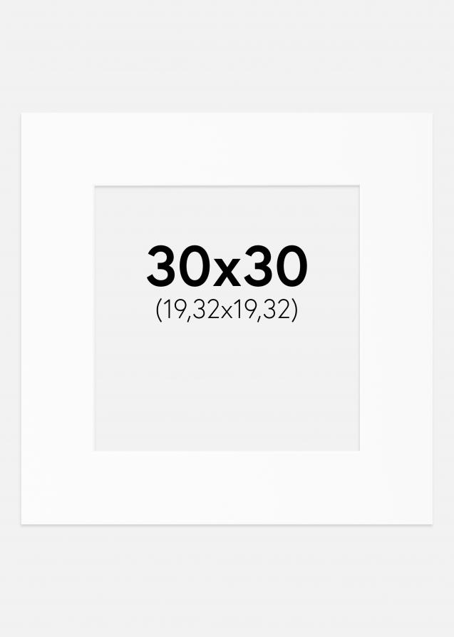 Passepartout Hvit Standard (Hvit kerne) 30x30 cm (19,32x19,32)