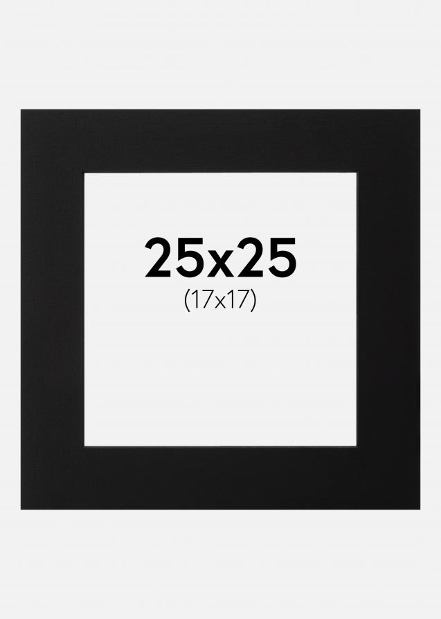 Passepartout Svart (Svart kjerne) 25x25 cm (17x17)