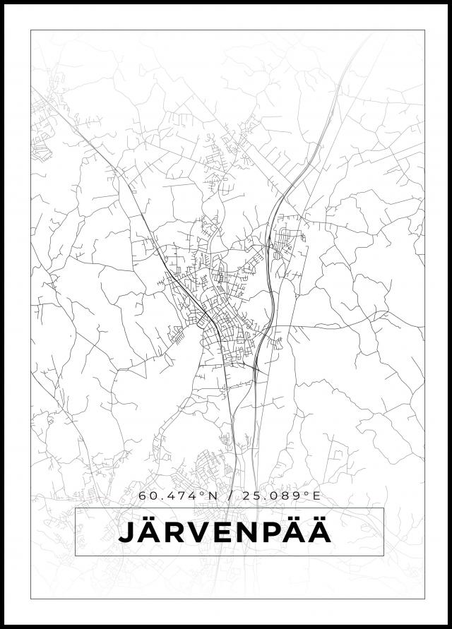Kart - Järvenpää - Hvit Plakat