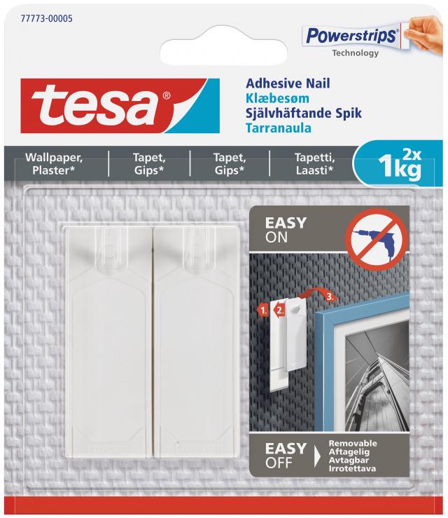 Tesa - Selvheftende spiker til alle typer vegger (maks 2x1kg)