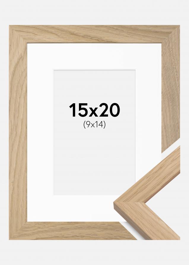 Ramme Oak Wood 15x20 cm - Passepartout Hvit 10x15 cm
