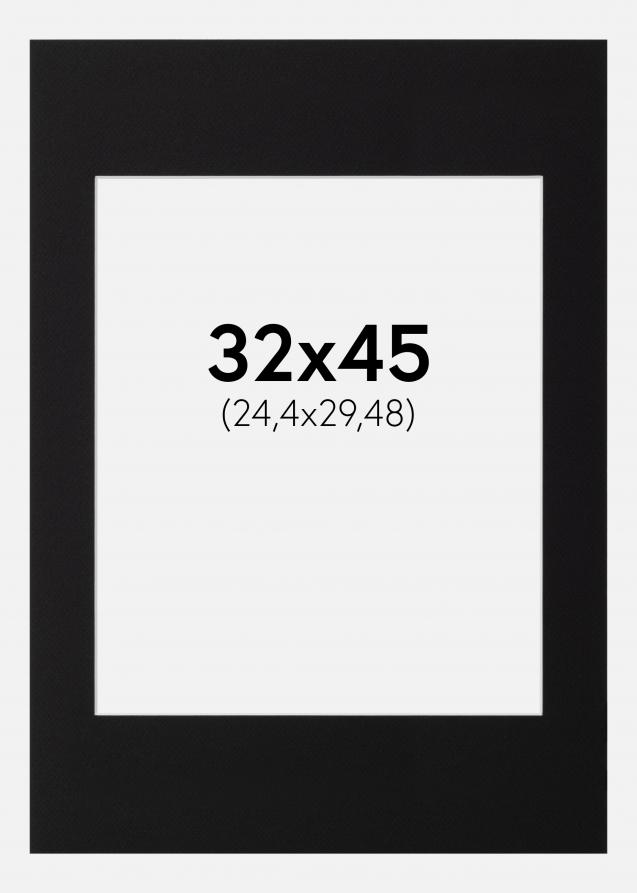 Passepartout Svart Standard (Hvit Kjerne) 32x45 cm (24,4x29,48)