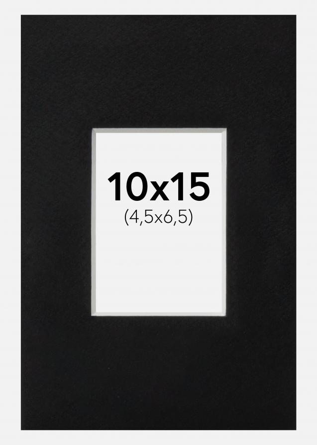 Passepartout Svart Standard (Hvit kjerne) 10x15 cm (4,5x6,5)