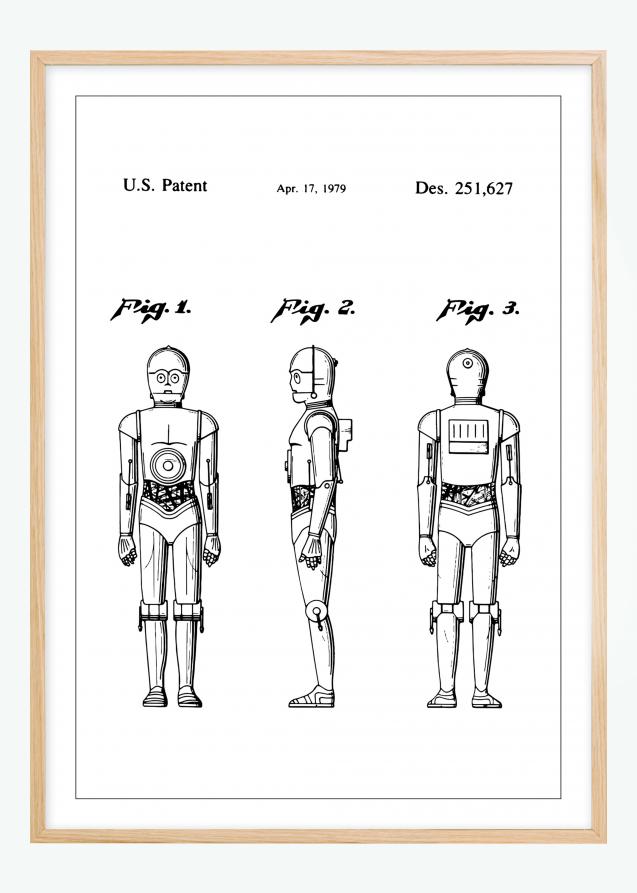 Patenttegning - Star Wars - C-3PO - Poster Plakat