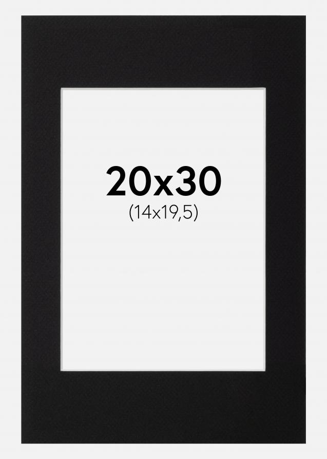 Passepartout Svart Standard (Hvit kjerne) 20x30 cm (14x19,5)