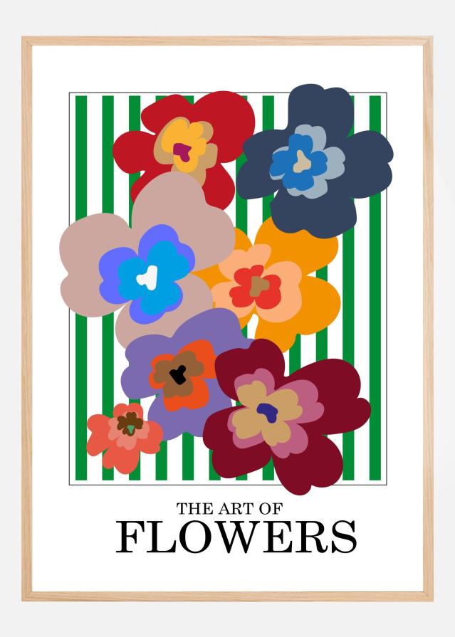 The Art Of Flowers Green Stripe Plakat