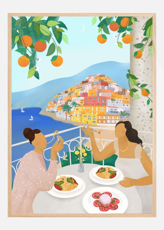 Girls in Positano Plakat