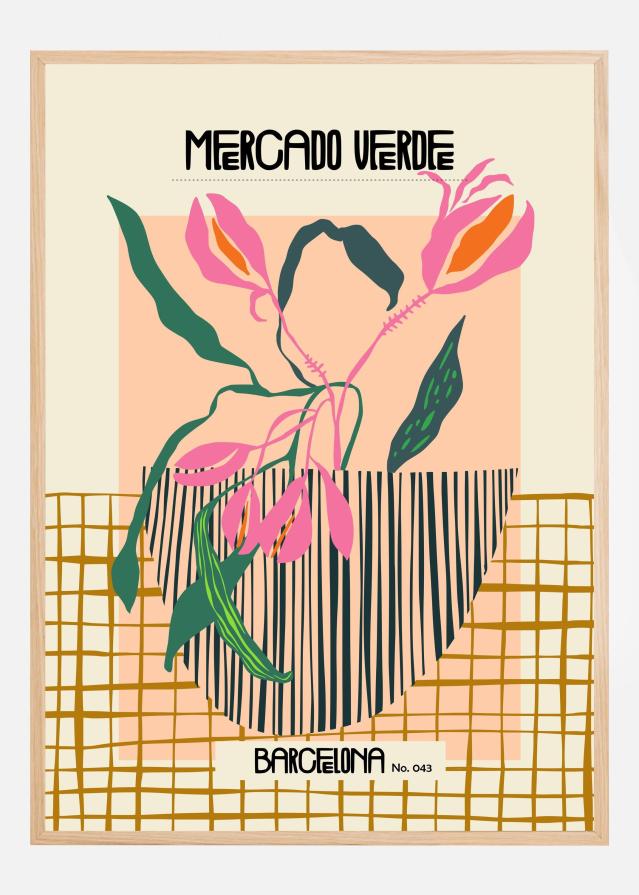 Mercado verde Barcelona Plakat