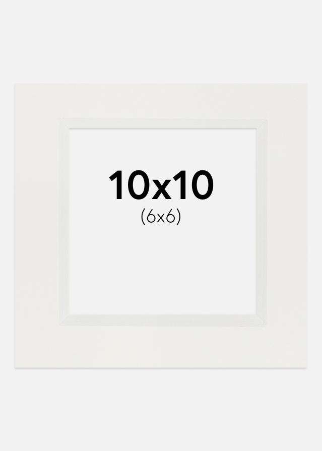 Passepartout Hvit 3 mm (Hvit kjerne) 10x10 cm (6x6)