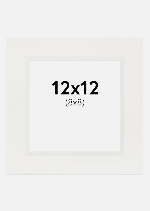 Passepartout Hvit 3 mm (Hvit kjerne) 12x12 cm (8x8)