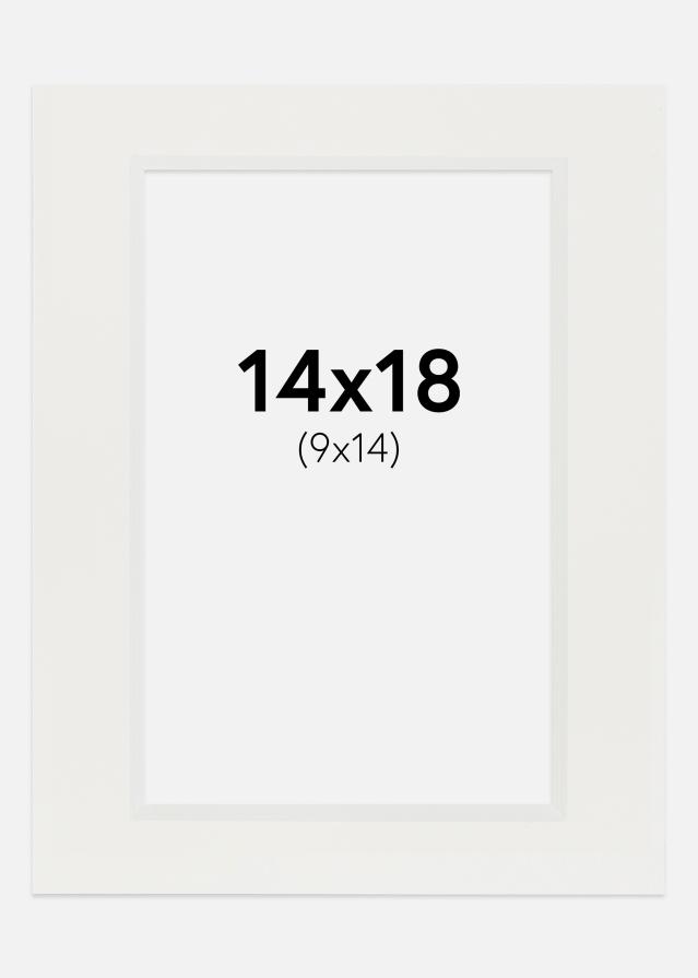 Passepartout Hvit 3 mm (Hvit kjerne) 14x18 cm (9x14)