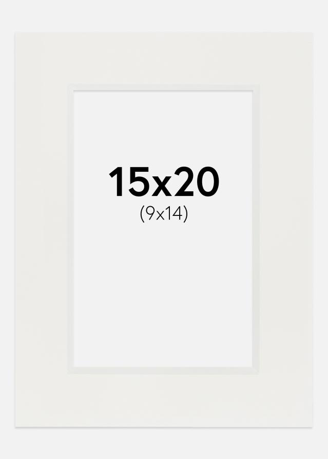 Passepartout Hvit 3 mm (Hvit kjerne) 15x20 cm (9x14)