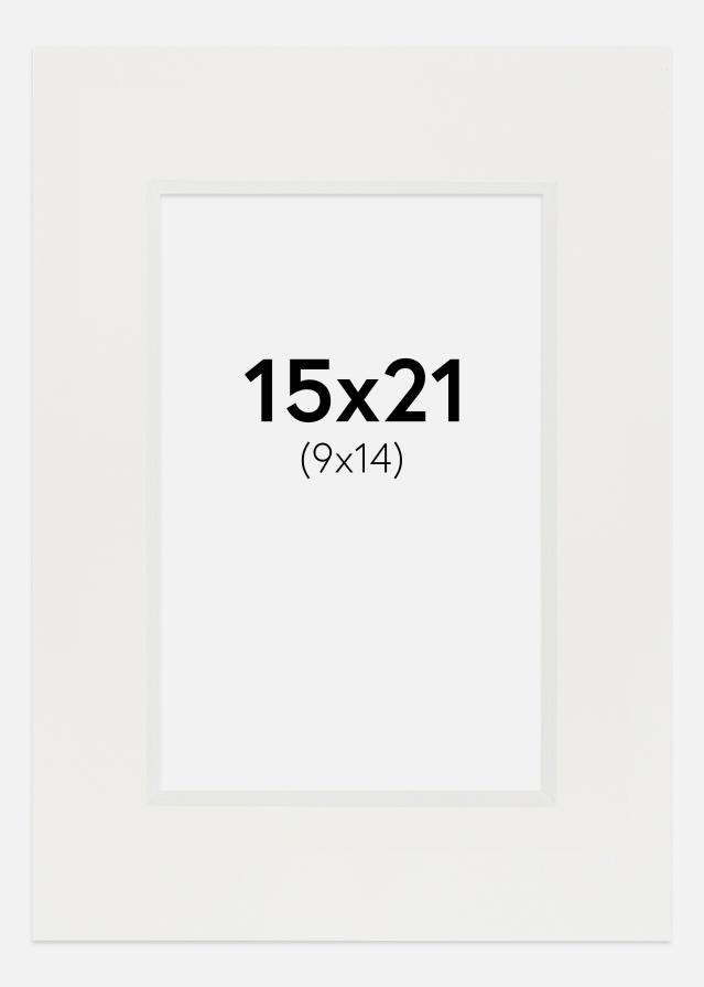 Passepartout Hvit 3 mm (Hvit kjerne) 15x21 cm (9x14)