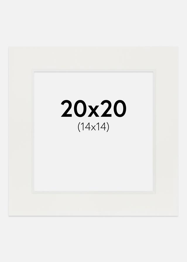 Passepartout Hvit 3 mm (Hvit kjerne) 20x20 cm (14x14)