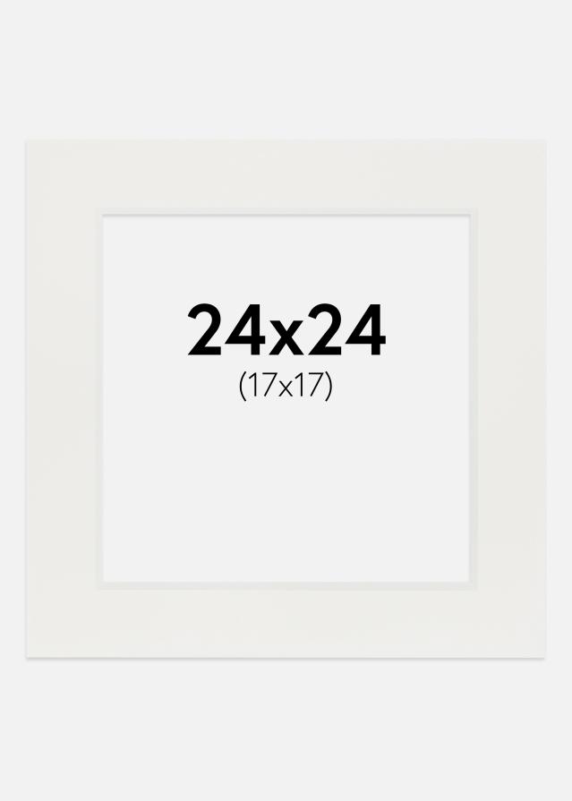 Passepartout Hvit 3 mm (Hvit kjerne) 24x24 cm (17x17)