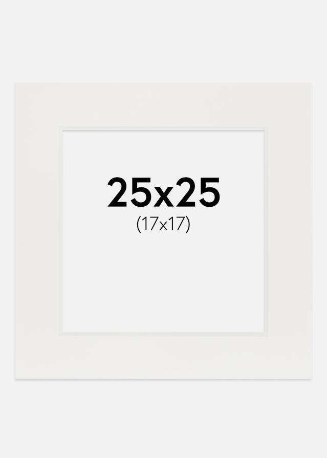 Passepartout Hvit 3 mm (Hvit kjerne) 25x25 cm (17x17)