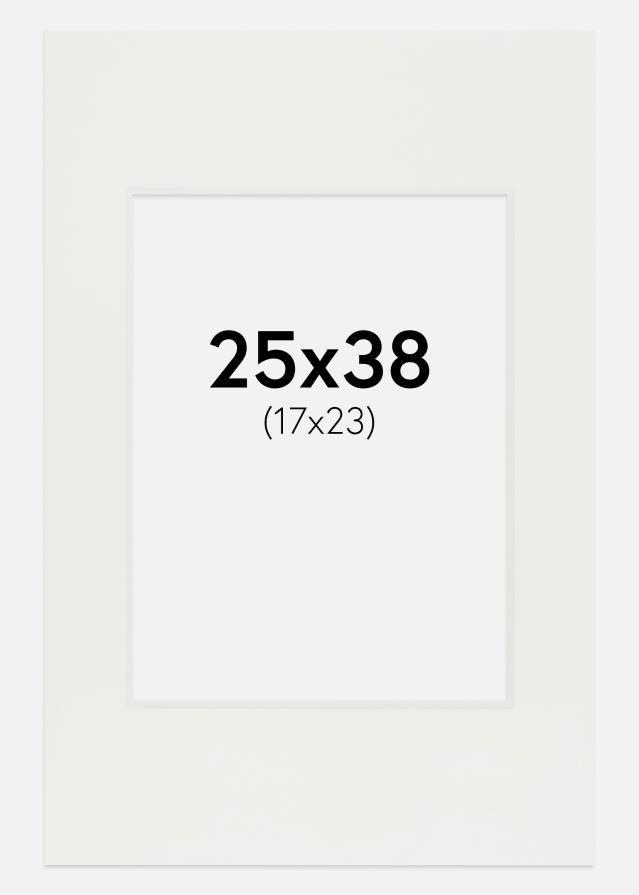 Passepartout Hvit 3 mm (Hvit kjerne) 25x38 cm (17x23)