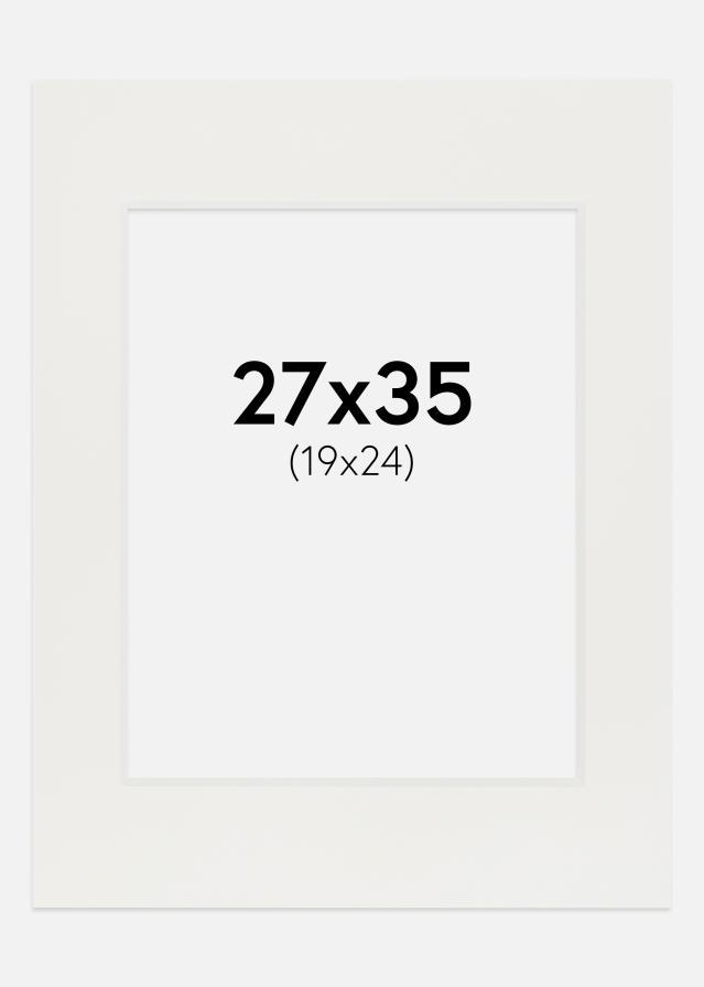 Passepartout Hvit 3 mm (Hvit kjerne) 27x35 cm (19x24)