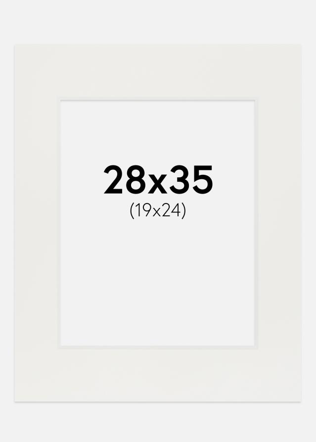 Passepartout Hvit 3 mm (Hvit kjerne) 28x35 cm (19x24)